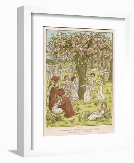 The Pied Piper Plays His Pipe-Kate Greenaway-Framed Art Print