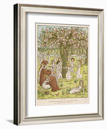 The Pied Piper Plays His Pipe-Kate Greenaway-Framed Art Print