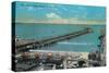 The Pier and Beach and Long Beach - Long Beach, CA-Lantern Press-Stretched Canvas