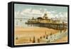 The Pier and Beach - New Brighton, Cheshire-null-Framed Stretched Canvas