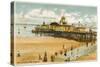 The Pier and Beach - New Brighton, Cheshire-null-Stretched Canvas