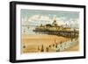 The Pier and Beach - New Brighton, Cheshire-null-Framed Art Print