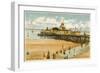 The Pier and Beach - New Brighton, Cheshire-null-Framed Art Print