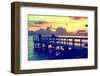 The Pier at Sunset Lovers-Philippe Hugonnard-Framed Photographic Print