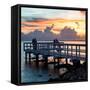 The Pier at Sunset Lovers-Philippe Hugonnard-Framed Stretched Canvas