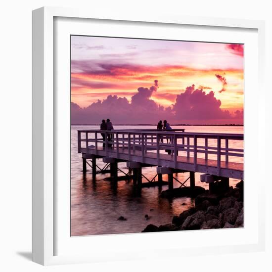 The Pier at Sunset Lovers-Philippe Hugonnard-Framed Photographic Print