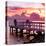 The Pier at Sunset Lovers-Philippe Hugonnard-Stretched Canvas