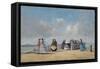 The Pier at Trouville, 1864 (Oil on Canvas)-Eugene Louis Boudin-Framed Stretched Canvas