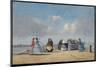 The Pier at Trouville, 1864 (Oil on Canvas)-Eugene Louis Boudin-Mounted Giclee Print
