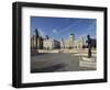 The Pier Head with the Royal Liver Building, the Neighbouring Cunard Building and Port of Liverpool-David Bank-Framed Photographic Print
