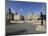 The Pier Head with the Royal Liver Building, the Neighbouring Cunard Building and Port of Liverpool-David Bank-Mounted Photographic Print