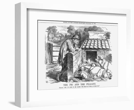 The Pig and the Peasant, 1863-John Tenniel-Framed Giclee Print