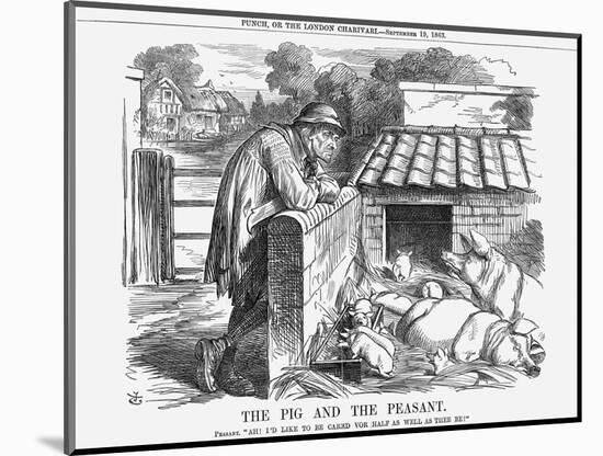 The Pig and the Peasant, 1863-John Tenniel-Mounted Giclee Print