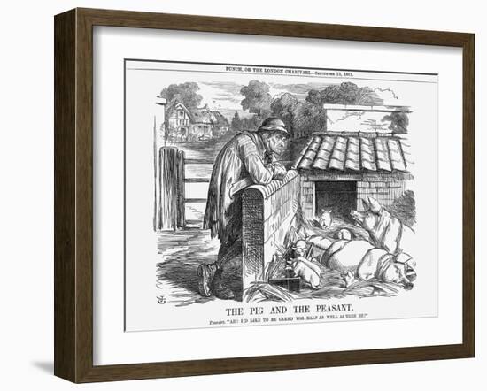 The Pig and the Peasant, 1863-John Tenniel-Framed Giclee Print