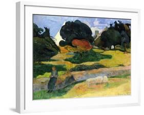 The Pig Field-Paul Gauguin-Framed Giclee Print