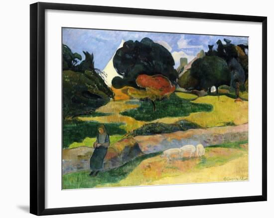 The Pig Field-Paul Gauguin-Framed Giclee Print