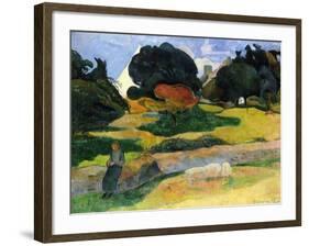 The Pig Field-Paul Gauguin-Framed Giclee Print