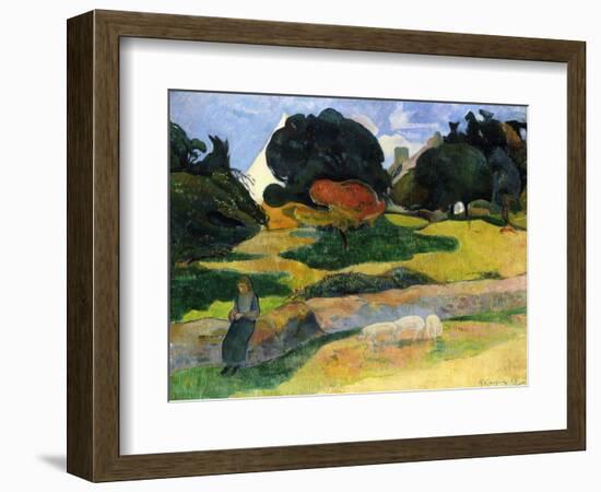 The Pig Field-Paul Gauguin-Framed Giclee Print