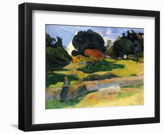 The Pig Field-Paul Gauguin-Framed Giclee Print