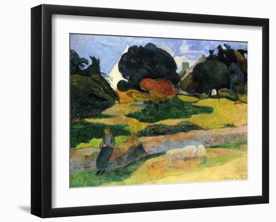 The Pig Field-Paul Gauguin-Framed Giclee Print