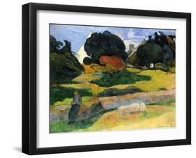 The Pig Field-Paul Gauguin-Framed Giclee Print