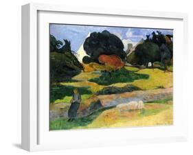 The Pig Field-Paul Gauguin-Framed Giclee Print