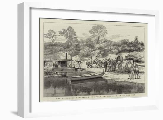 The Pilcomayo Expedition in South America, a Halt by the Way-null-Framed Giclee Print
