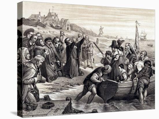 The Pilgrim Fathers Leaving Delft Haven on their Voyage to America, July 1620-Charles West Cope-Stretched Canvas