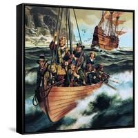 The Pilgrim Fathers: Men of the 'Mayflower'-Ron Embleton-Framed Stretched Canvas