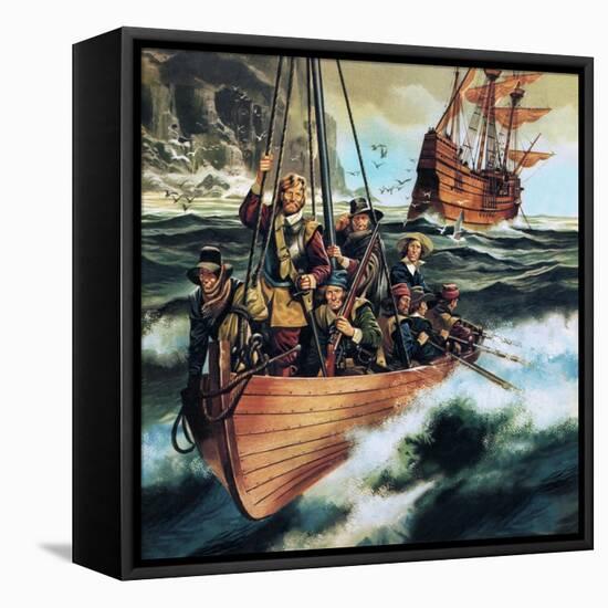 The Pilgrim Fathers: Men of the 'Mayflower'-Ron Embleton-Framed Stretched Canvas