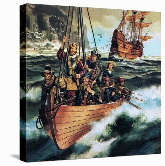 The Pilgrim Fathers: Men of the 'Mayflower'-Ron Embleton-Stretched Canvas