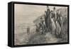 The Pilgrim Fathers Watch the Mayflower Sail Home to England-A.w. Bayers-Framed Stretched Canvas