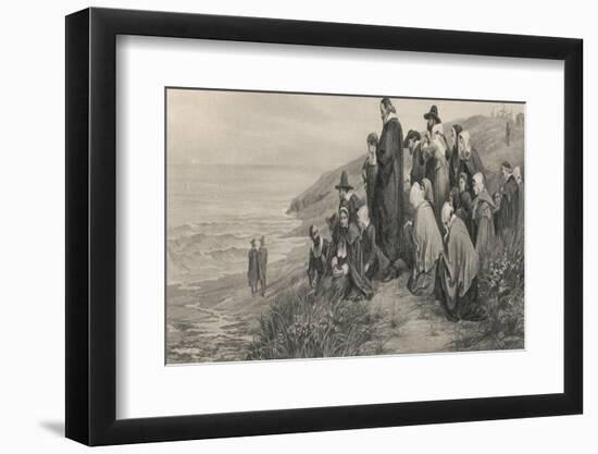 The Pilgrim Fathers Watch the Mayflower Sail Home to England-A.w. Bayers-Framed Photographic Print