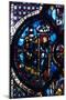 The Pilgrim Leaves Jerusalem for Jericho, Stained Glass, Chartres Cathedral, France, 1205-1215-null-Mounted Photographic Print