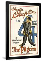 The Pilgrim Movie Charlie Chaplin Poster Print-null-Framed Poster