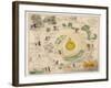 The Pilgrim's Route Map from the Gate-null-Framed Art Print