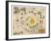 The Pilgrim's Route Map from the Gate-null-Framed Art Print