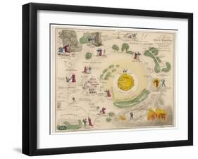 The Pilgrim's Route Map from the Gate-null-Framed Art Print