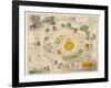 The Pilgrim's Route Map from the Gate-null-Framed Art Print