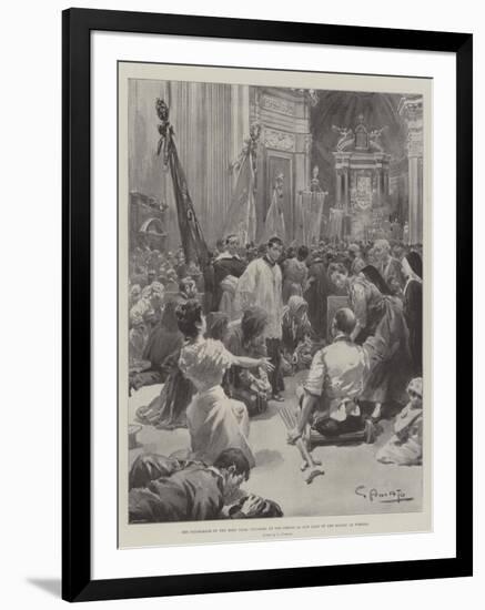 The Pilgrimage of the Holy Year, Pilgrims at the Shrine of Our Lady of the Rosary at Pompeii-G.S. Amato-Framed Giclee Print