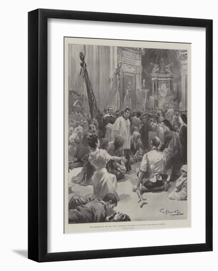 The Pilgrimage of the Holy Year, Pilgrims at the Shrine of Our Lady of the Rosary at Pompeii-G.S. Amato-Framed Giclee Print