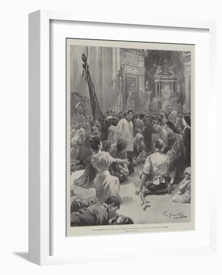 The Pilgrimage of the Holy Year, Pilgrims at the Shrine of Our Lady of the Rosary at Pompeii-G.S. Amato-Framed Giclee Print