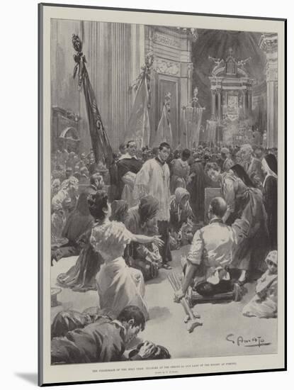 The Pilgrimage of the Holy Year, Pilgrims at the Shrine of Our Lady of the Rosary at Pompeii-G.S. Amato-Mounted Giclee Print