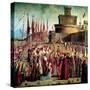 The Pilgrims are Met by Pope Cyriacus in Front of the Walls of Rome, 1497-null-Stretched Canvas