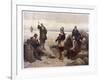 The "Pilgrims" Give Thanks to God for Their Safe Voyage after Landing in New England-G.h. Boughton-Framed Art Print