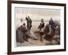 The "Pilgrims" Give Thanks to God for Their Safe Voyage after Landing in New England-G.h. Boughton-Framed Art Print