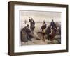 The "Pilgrims" Give Thanks to God for Their Safe Voyage after Landing in New England-G.h. Boughton-Framed Art Print