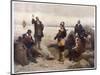 The "Pilgrims" Give Thanks to God for Their Safe Voyage after Landing in New England-G.h. Boughton-Mounted Art Print