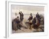 The "Pilgrims" Give Thanks to God for Their Safe Voyage after Landing in New England-G.h. Boughton-Framed Art Print