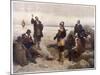 The "Pilgrims" Give Thanks to God for Their Safe Voyage after Landing in New England-G.h. Boughton-Mounted Art Print